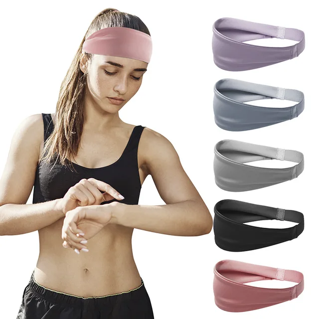 Women Sports Headbands Quick Dry 1PC Non-Slip Moisture Wicking Workout Sweatband Fitness Running Headban Cycling Yoga Hairband