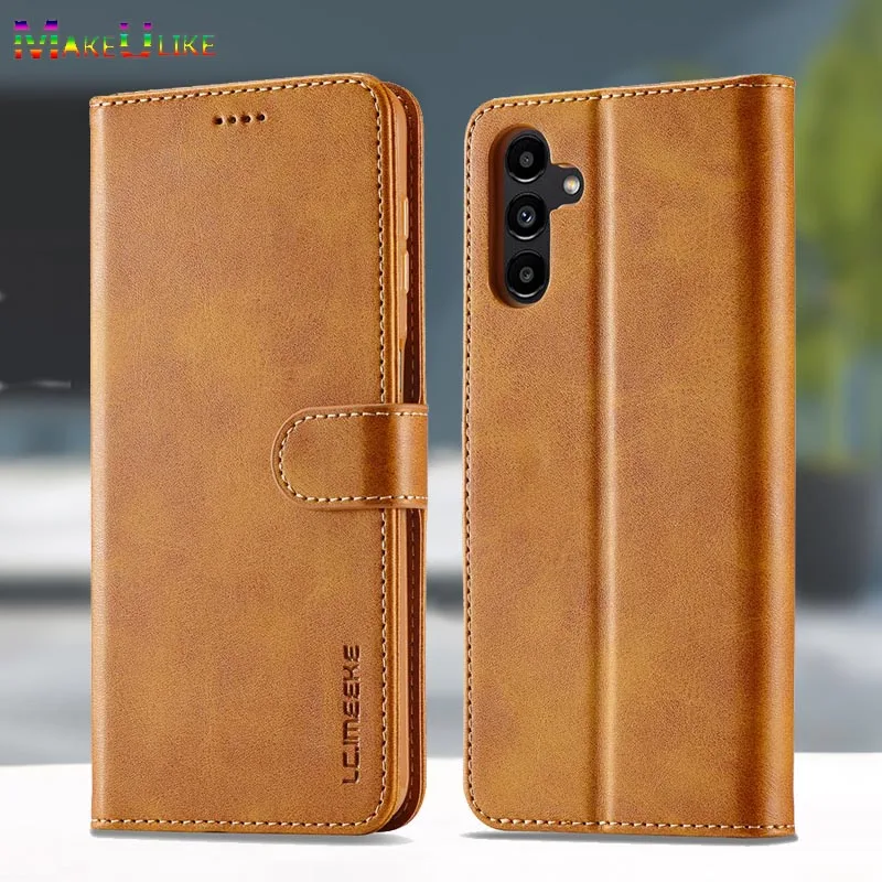 

Flip Case for Samsung Galaxy A34 A14 A54 5G Case Leather Plain Card Holder Wallet Case for Samsung A54 A14 A34 A04 A04S Cover