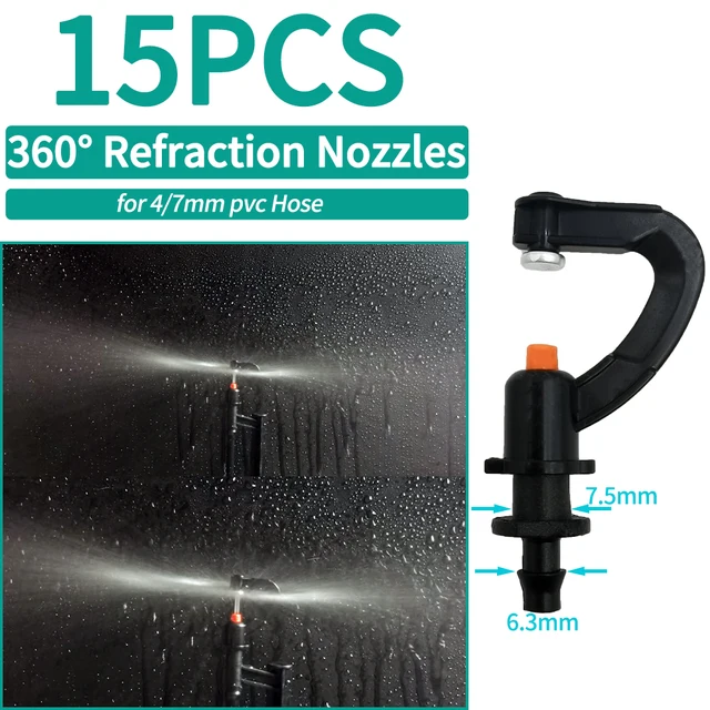 OASIS Greenhouse Watering Sprinkler Dripper Drip Irrigation Garden Adjustable Mist Emitters Stake Micro Spray Rotating Nozzle 3