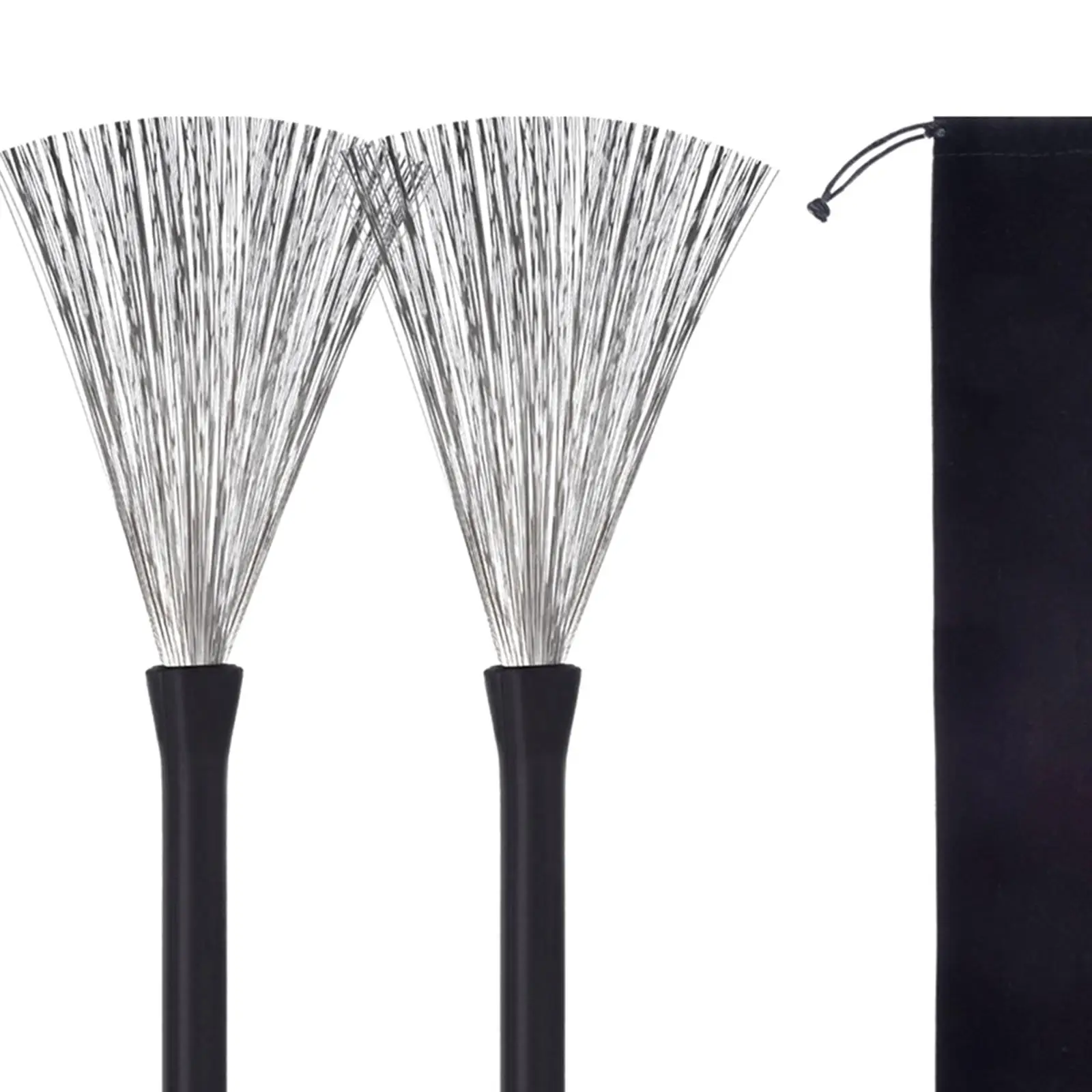

2 Pieces Retractable Drum Wire Brushes Drum Brushes, Percussion Part,Drum Sticks Brush for Country Music, Beginner Practicing