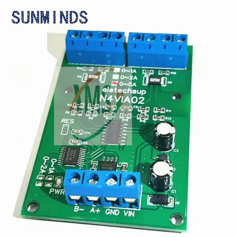 N4VIA02 DC 8-25V 3 IN 1 RS485 0-30V Voltage 0-5A Current Modbus RTU Current Voltage Meters Board signal measurement Collection