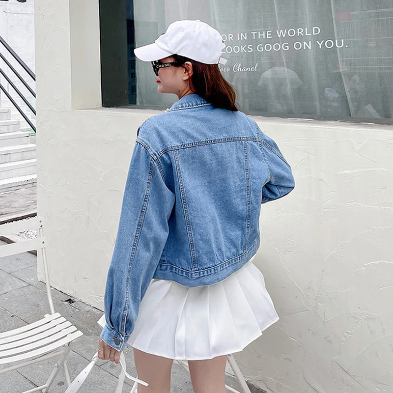 Sandro Rivers Women's Mid-length Jacquard Denim Shirt 2023 Spring Applique  Blue Long Sleeve Coat - AliExpress