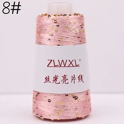 Set of 2 Summer Ice Silk Sequin Yarn for Handwoven Knitting Projects (8)