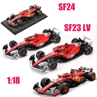 Bburago 1:18 SF24 F1 Racing / SF23 F1 Ferrari Las Vegas #16 Charles Leclerc #55 Carlos Sainz Static Car Model Vehicles Alloy Toy 1