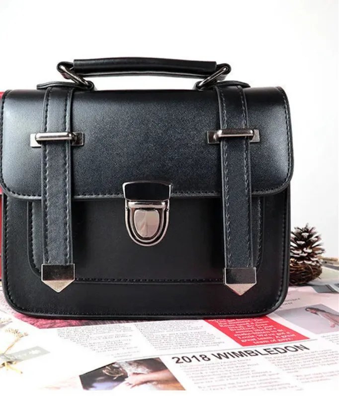 Women Vintage Preppy Solid Crossbody Bag Fashion Japanese Streetwear Casual Handbags Y2k Aesthetic Girls All Match Shoulder Bags