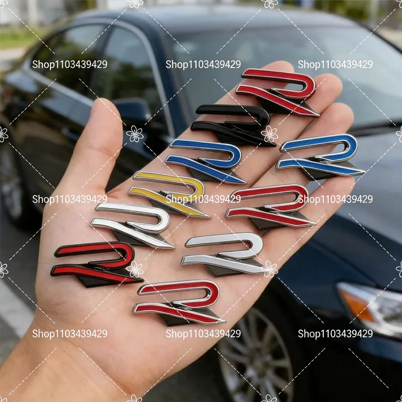 폭스바겐 R라인 자동차 리어 트렁크 배지 데칼 금속 자동차 프론트 그릴 엠블럼 (골프 5 6 7 8 비틀 파사트 티구안 제타 - 리어 배지)