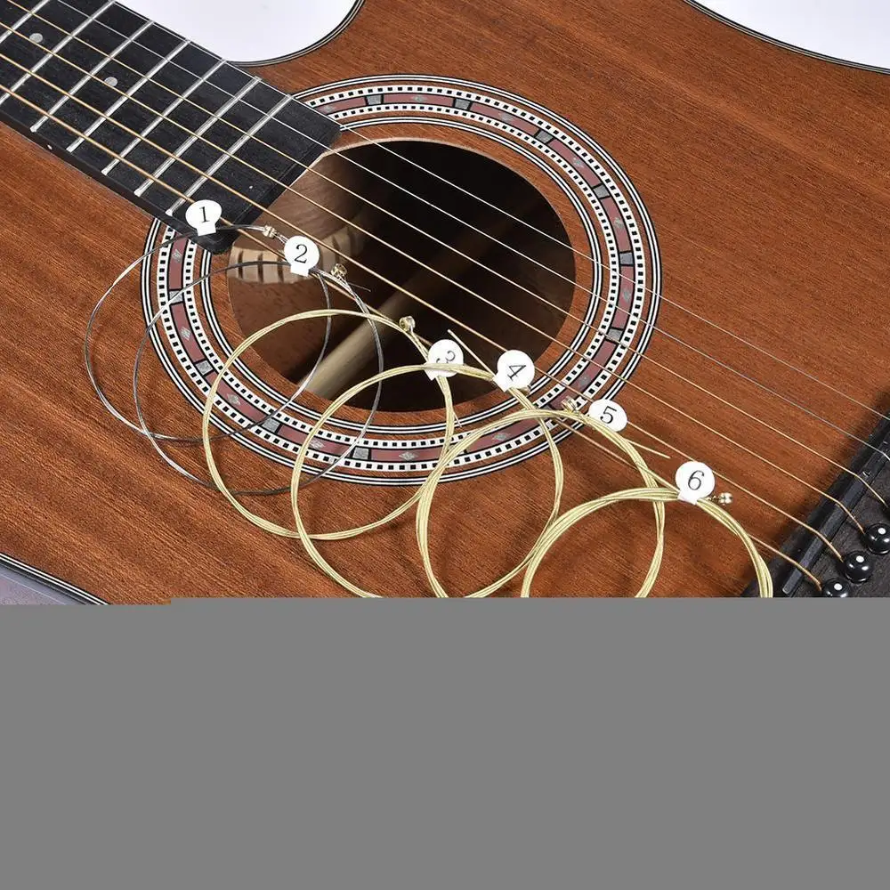 Description Picture 6 of item6pcs/set Universal Acoustic Guitar String Brass Hexagonal Steel Core Strings For Musical Instruments Guitars Strings Guitar Part