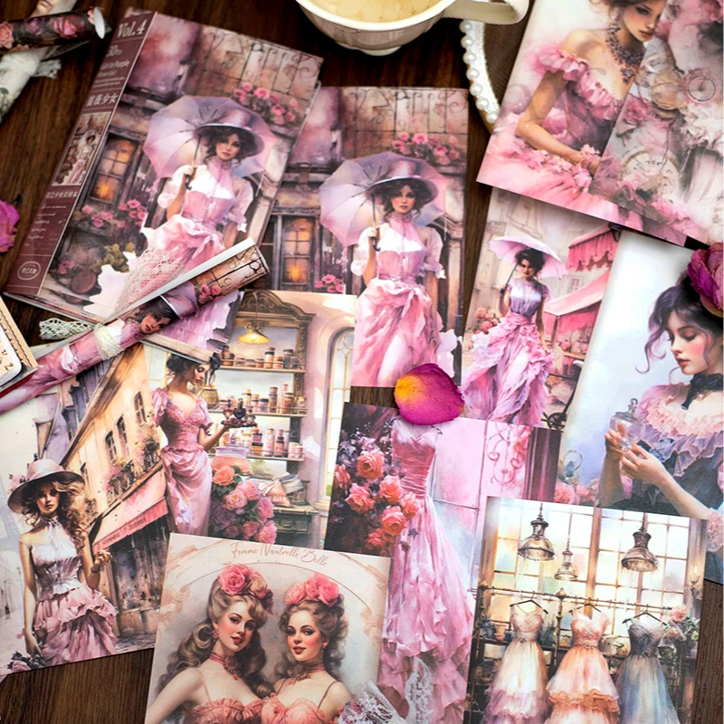 Yoofun 30pcs/pack Flower Girl Scrapbooking Decor Material Papers Collage Junk Journal Planner Craft Making Stationery Paper 3