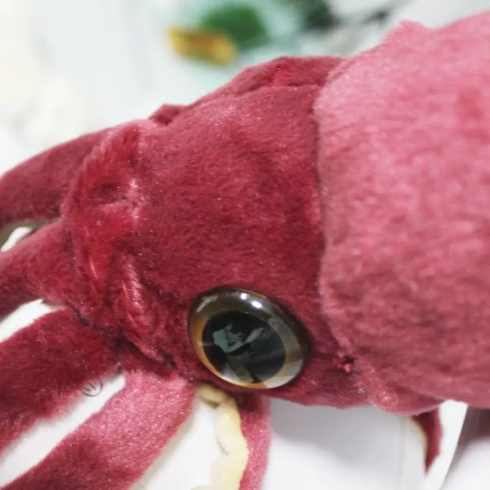 Sea Animal Squid Plush Toys Stuffed Animal Real Life Cuttlefish Plush Dolls Wine Red 65cm Squid Stuffed Toys Halloween Holiday