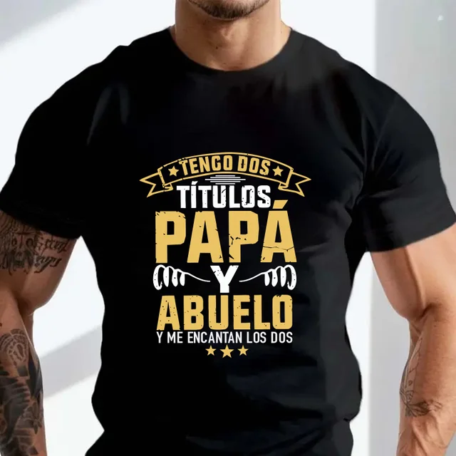 If Dad Can't Fix It We're Screwed T Shirt Retro Spanish Father Papa Gift Men Motorcycle Clothing Casual EU Size T-shirt 2