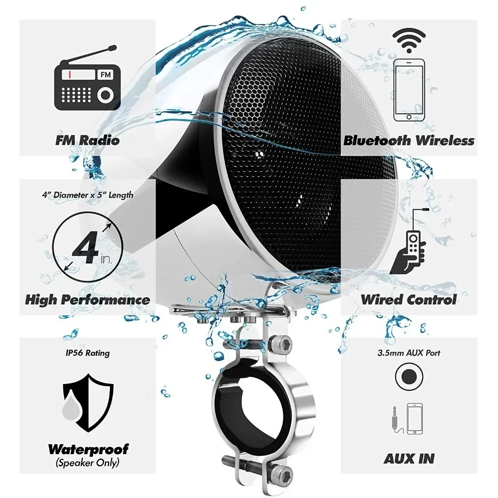 Motorcycle Speaker 150W 2CH with Multimedia