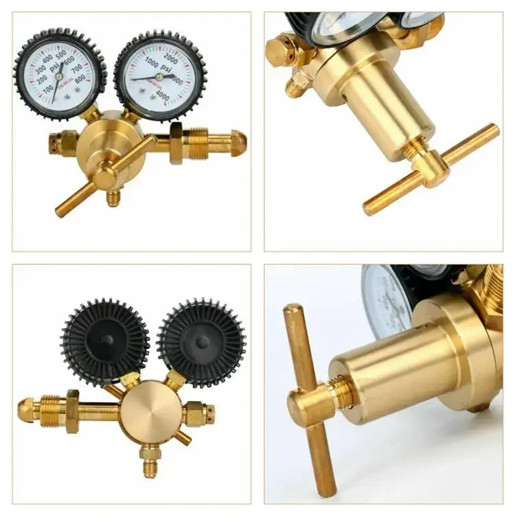 Description Picture 4 of item1/4" Brass Nitrogen Regulator 0-600psi Gas Pressure Reducing Valve Connection Gauges Cga580