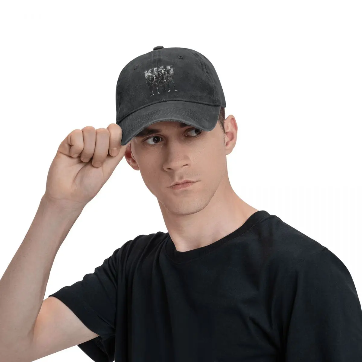 KISS The Band Washed Baseball Cap Rock Music Stylish Trucker Hat Summer Unisex Men Tennis Skate Sunscreen Snapback Cap 6