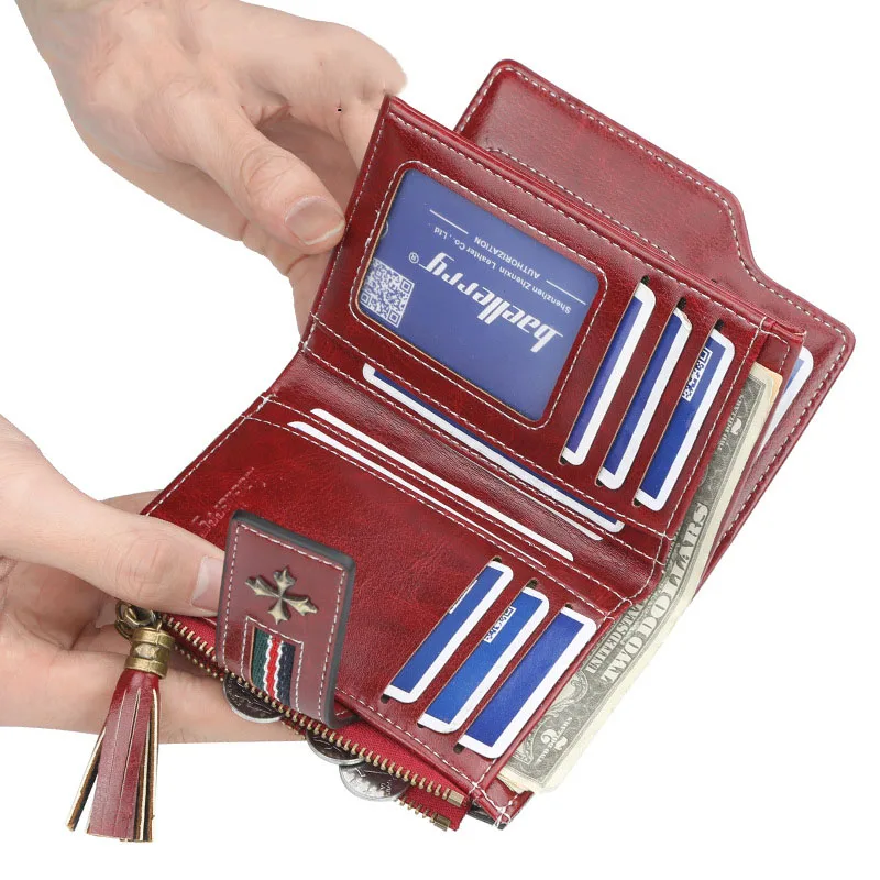 Elegant Women Multi Card Casual PU Leather Purse with Style Storage Card Bag Coin Short Wallet Change Purse Carteras Para Mujer 2