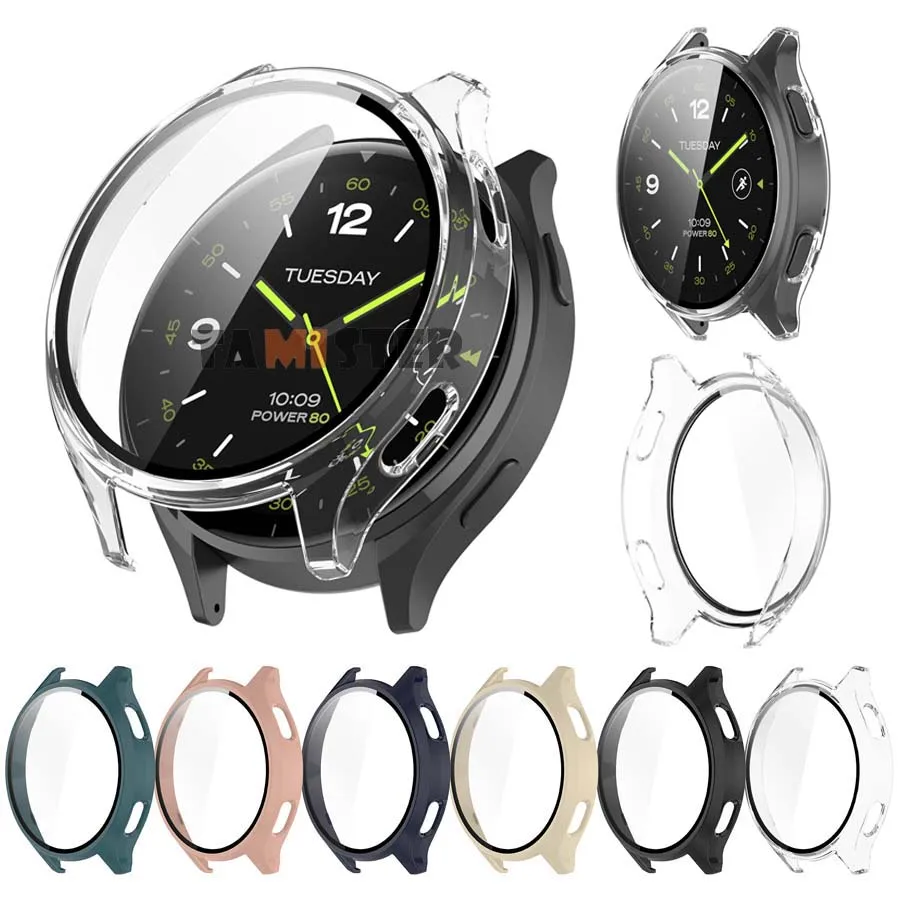 

Защитный чехол для смарт-часов Xiaomi Watch 2, чехол-бампер + закаленная стеклянная пленка для Mi Watch 2, защитный аксессуар для экрана
