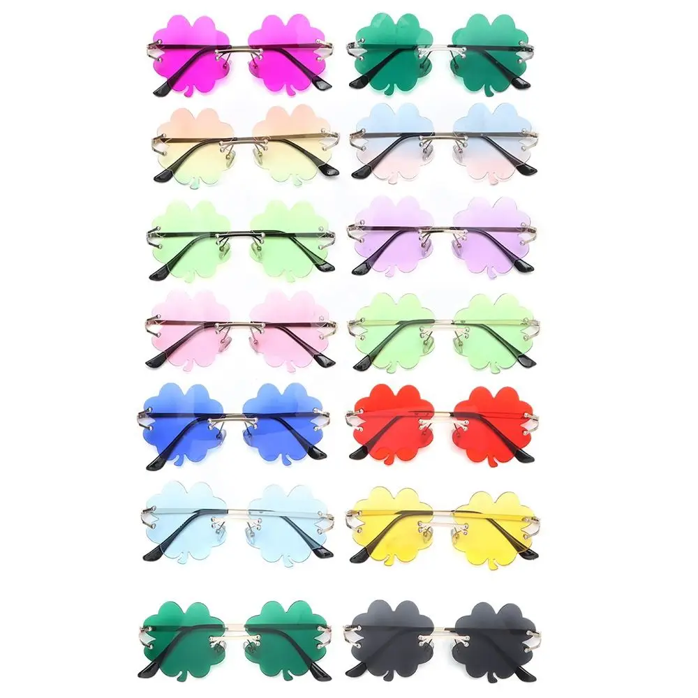 

Fashion Women Men Irish Shamrock Sunglasses Green Four Leaf Clover Glasses St. Patrick's Day Leprechaun Costume Glasses