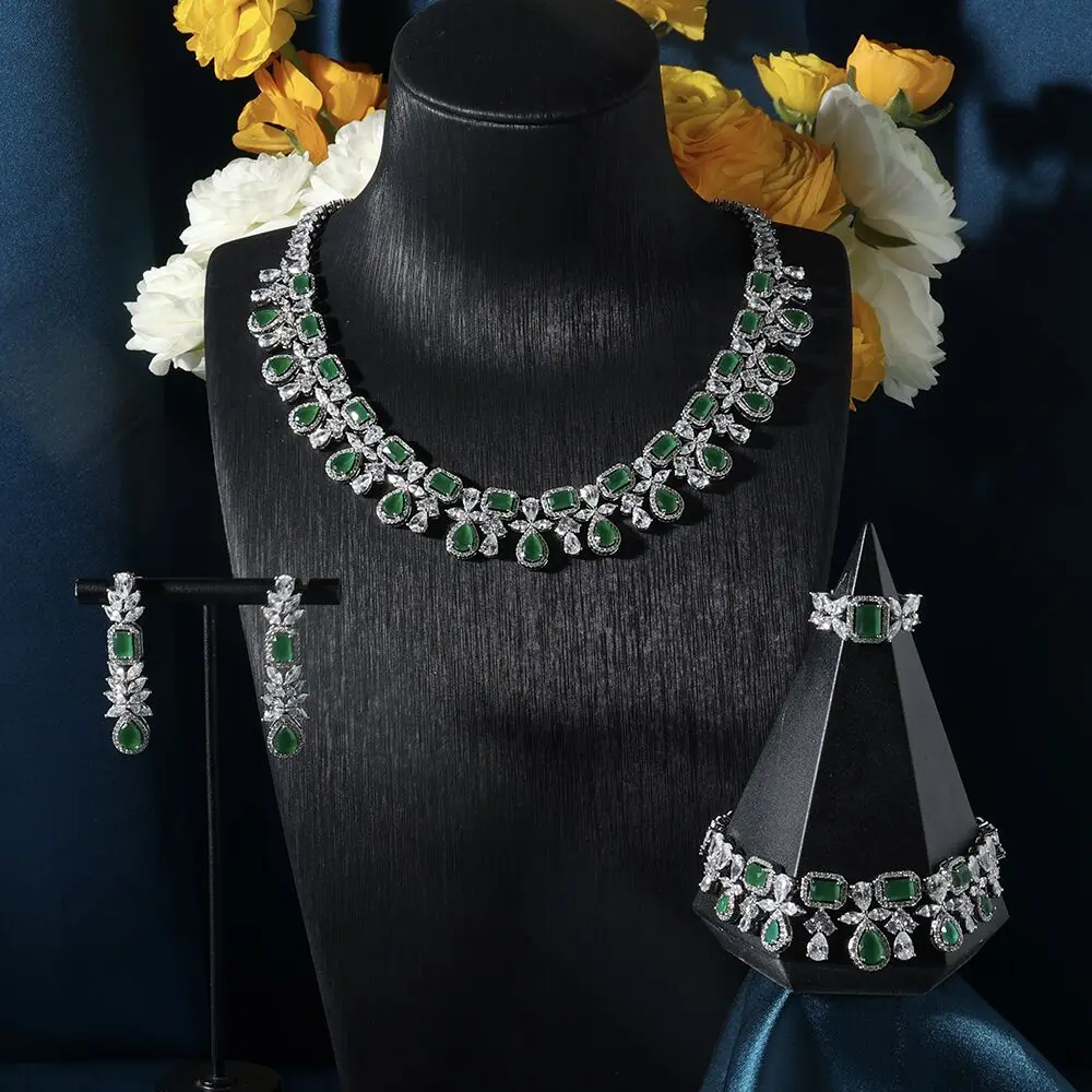 

TIRIM Trendy Necklace Sets for Women Cubic Zirconia Jewellery Set Dubai Saudi Party Engagement Accessory Drop Shipping