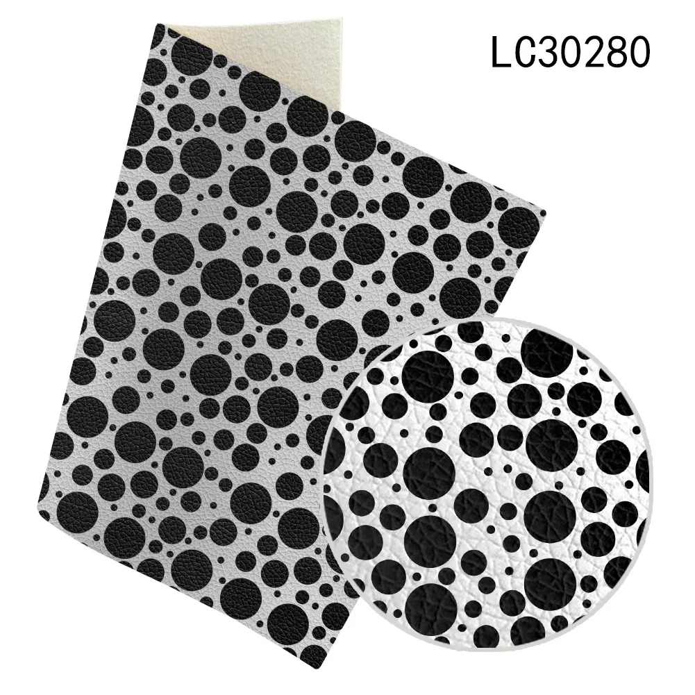 흑백 도트 프린트 패턴 인조 가죽 패턴 DIY 쥬얼리 귀걸이 공예 제작용 22*30cm