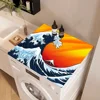 Japanese Wave Art Kitchen Dish Mat Absorbent Dining Table Mats Retro Non-slip Placemat Coffee Dish Tableware Mat for Home Decor 3
