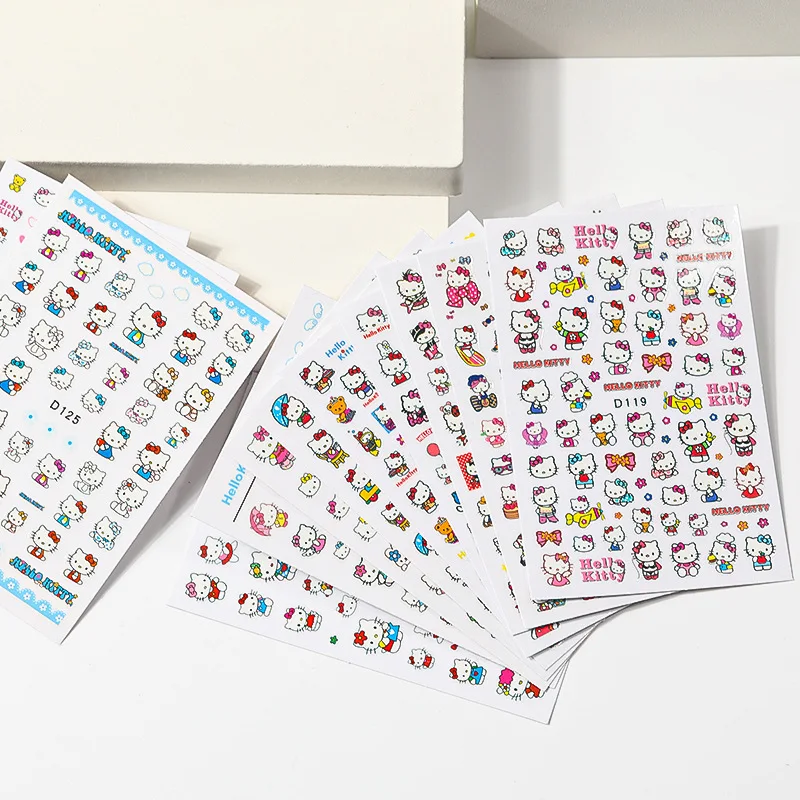 

Мультяшные анимационные персонажи Sanrio, 3D наклейки для творчества, украшение для ногтей, серия Cinnamoroll Kulomi, наклейки для ногтей, стойкая наклейка