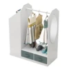 Kids Costume Organizer、 Costume Rack、Kids Armoire、Open Hanging Armoire Closet with Mirror-WHITE 2