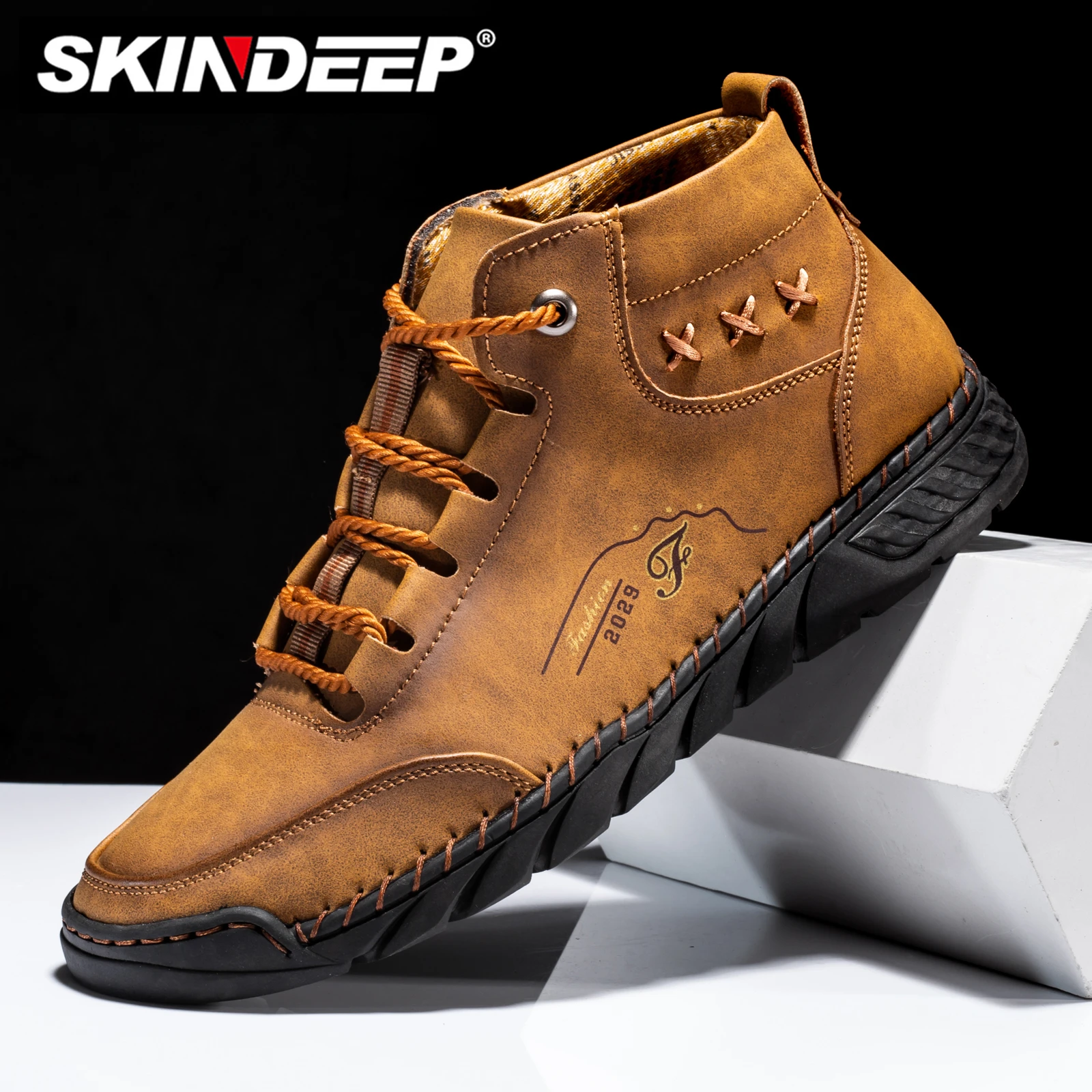 

SKINDEEP Handmade Leather Casual Men Shoes Ankle Boots Men Loafers Comfort Walking Shoes Men Flats Hot Sale Moccasins Shoes
