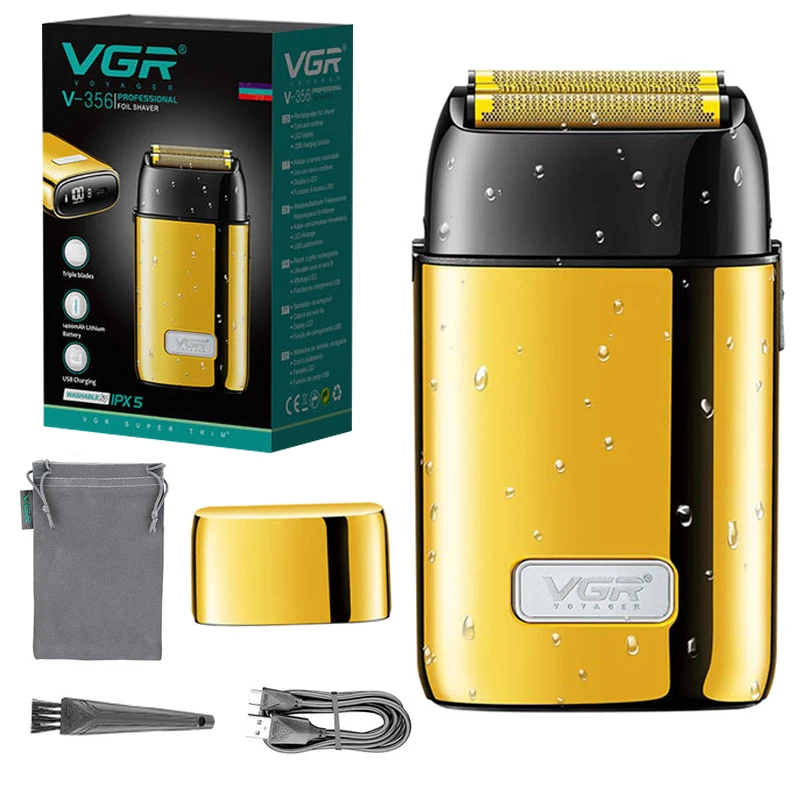 Rechargeable Electric Shavers Men Hair & Beard Electric Razor Washable Bald Head Shaving Machine Wet&Dry Original VGR
