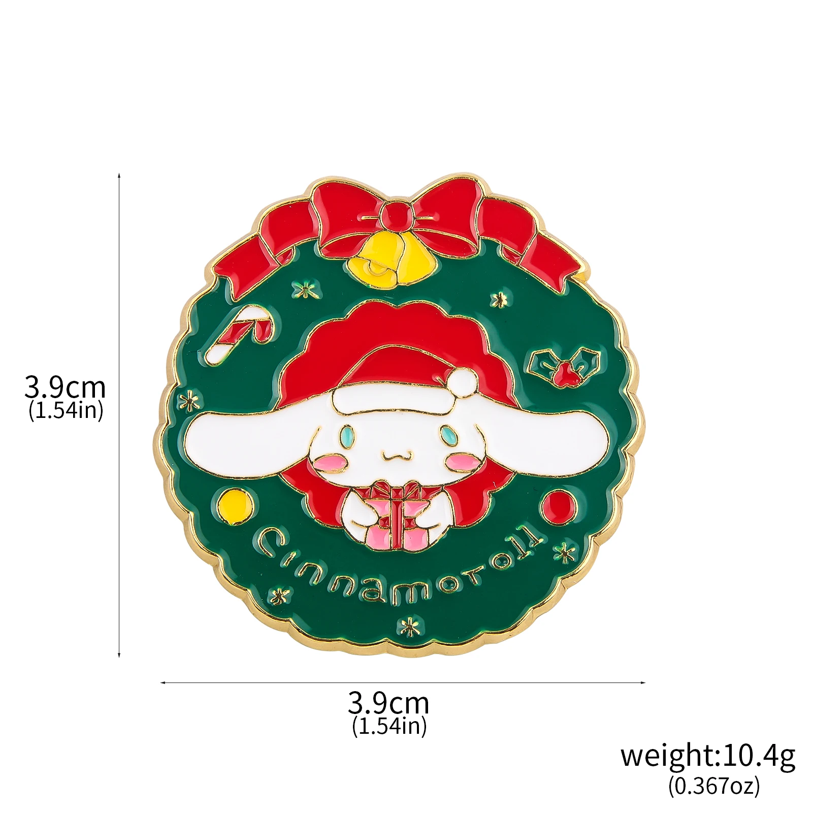 Sanrio Christmas style Hello Kitty Kuromi Badges Brooch Cinnamoroll Metal Enamel Pins For Man Woman Fans Backpack Jewelry Gift