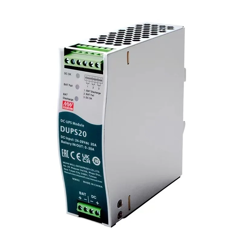 Mean Well Dups20 24v 20a Din Rail Type Uninterruptible Dcups Module