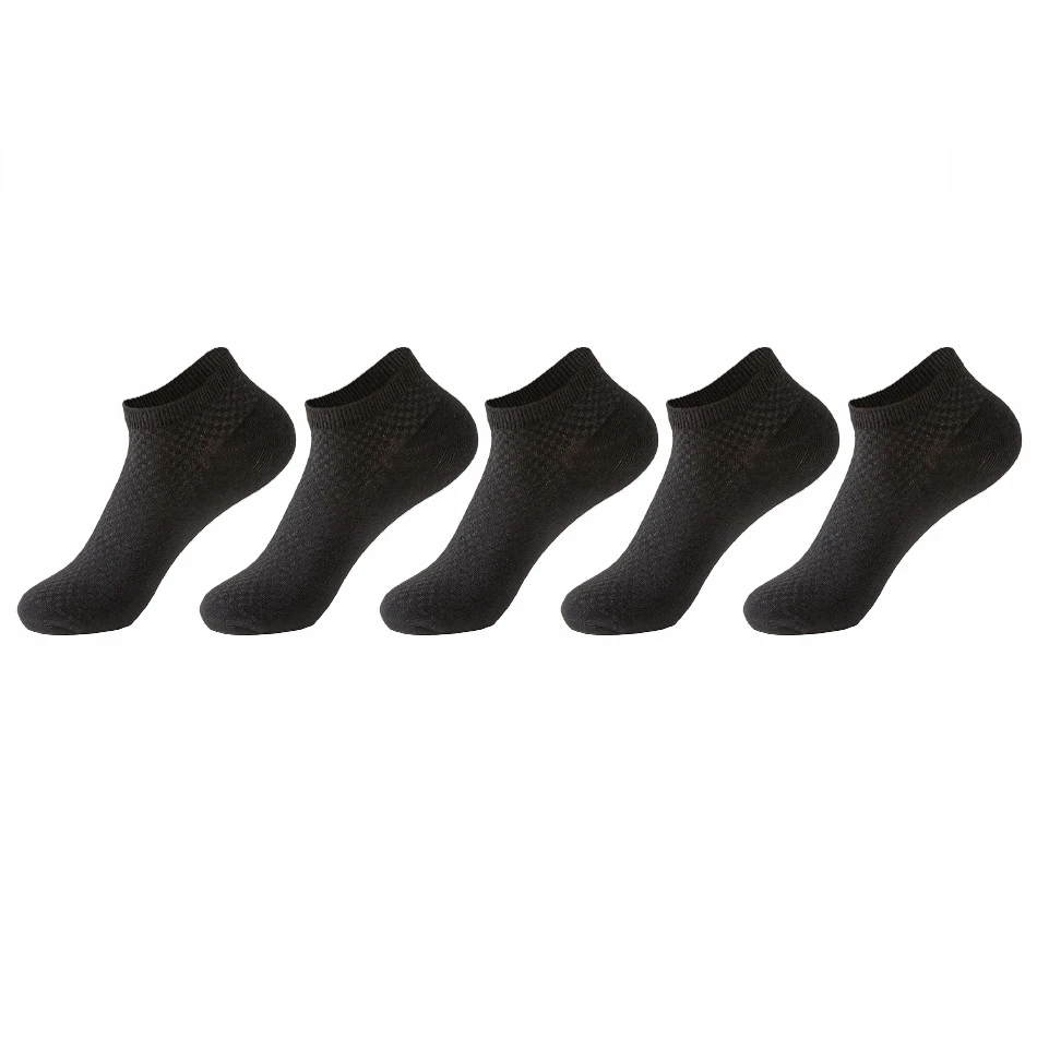 5 Or 10 Pairs Men’s Bamboo Fiber Ankle Socks – Low Cut, Breathable, Nonslip