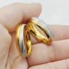 Designer Stainless Steel Modern Jewellery Valentines Promise Wedding Bands Rings Golden Couples Ring Big US size 14 Male 3