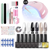 Quick Extension Gel Nail Polish Kit Semi-Permanent Manicure Finger Extension Nail Shape All for Nail Art Kit with Tools Poly UVG 1