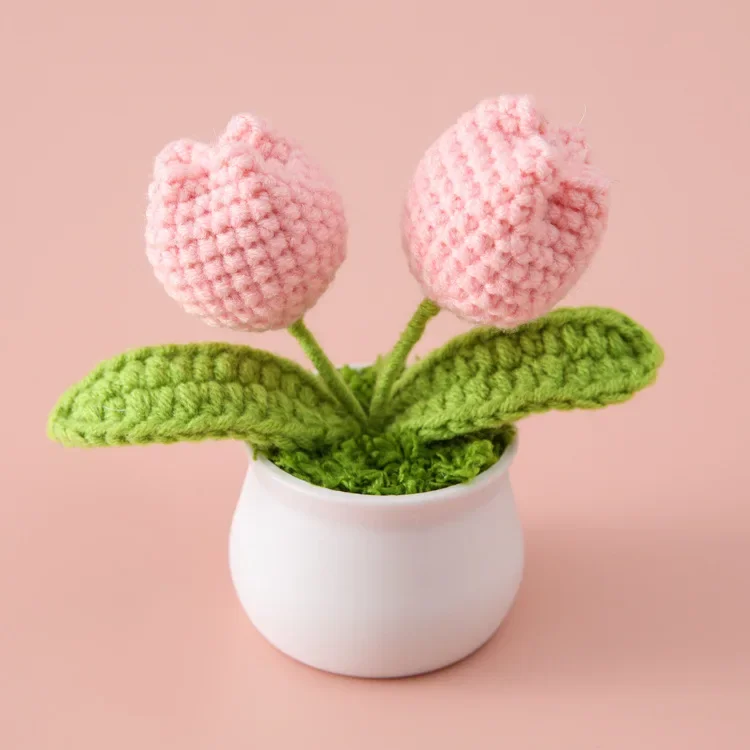 Girasole All'Uncinetto In Vaso – Pianta Artificiale Fatta A Mano, Decorazione Casa Ufficio Auto, Regalo Originale