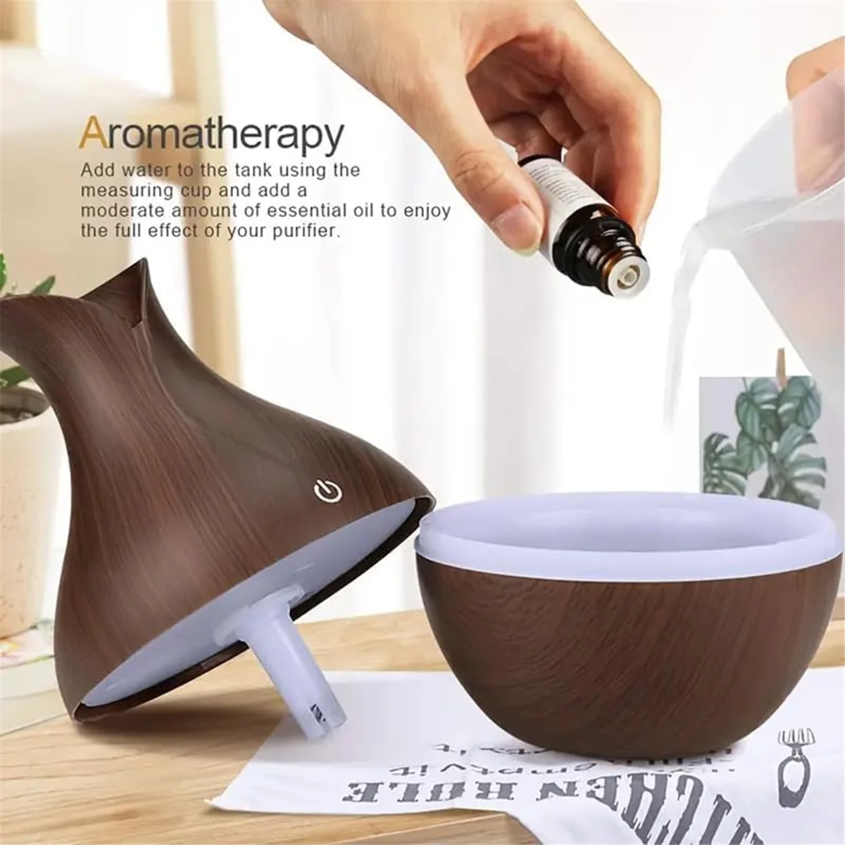 SEMOIC 2W 200ML Mini Aromatherapy Humidifier with Color Changing Led Light Mist Air Humidifier for Bedroom, Desktop, Travel