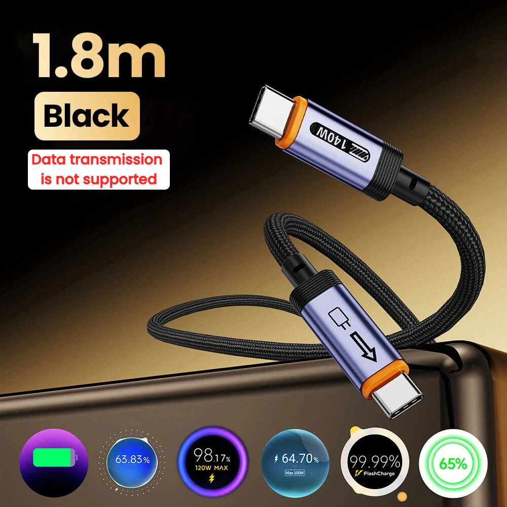ตัวเลือกสินค้า สายชาร์จ USB-C 140W ชาร์จเร็ว สำหรับ iPhone 17/Xiaomi/Samsung