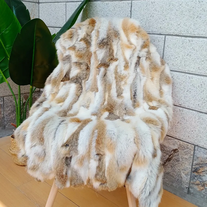 Natural Soft Genuine Rabbit Pelt Real Fluffy Fur Hide Materials