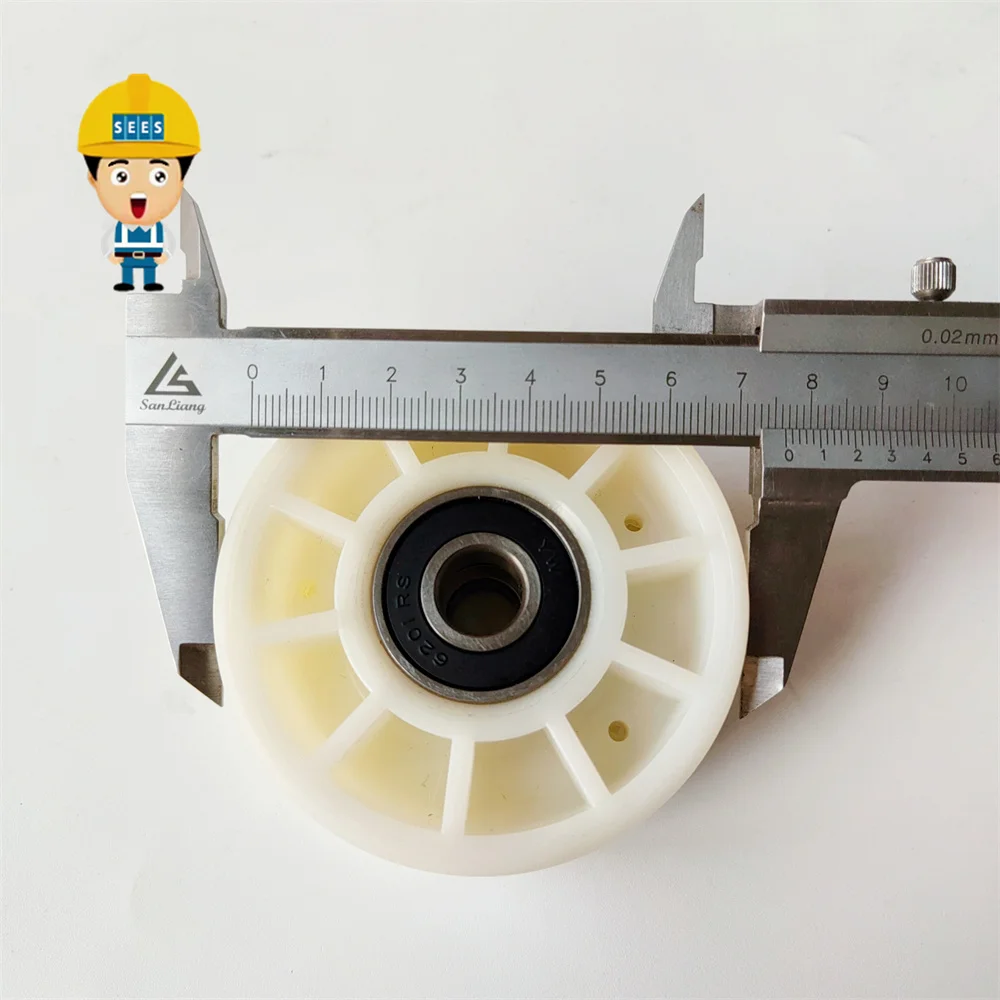 SEES GAA456CM1 XAA456BL Escalator Belt Roller H75mm 76*34*6201-2RS Use 506NCE OD76MM W34MM Bearing 6201 Without Axle M12 escalator handrail roller