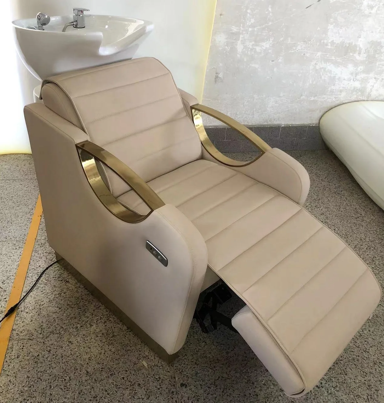 2023 New Design Electric Hair Salon Equipment Auto Shampoo Chair with Ceramic Shampoo Bowl ZY-SC142 5
