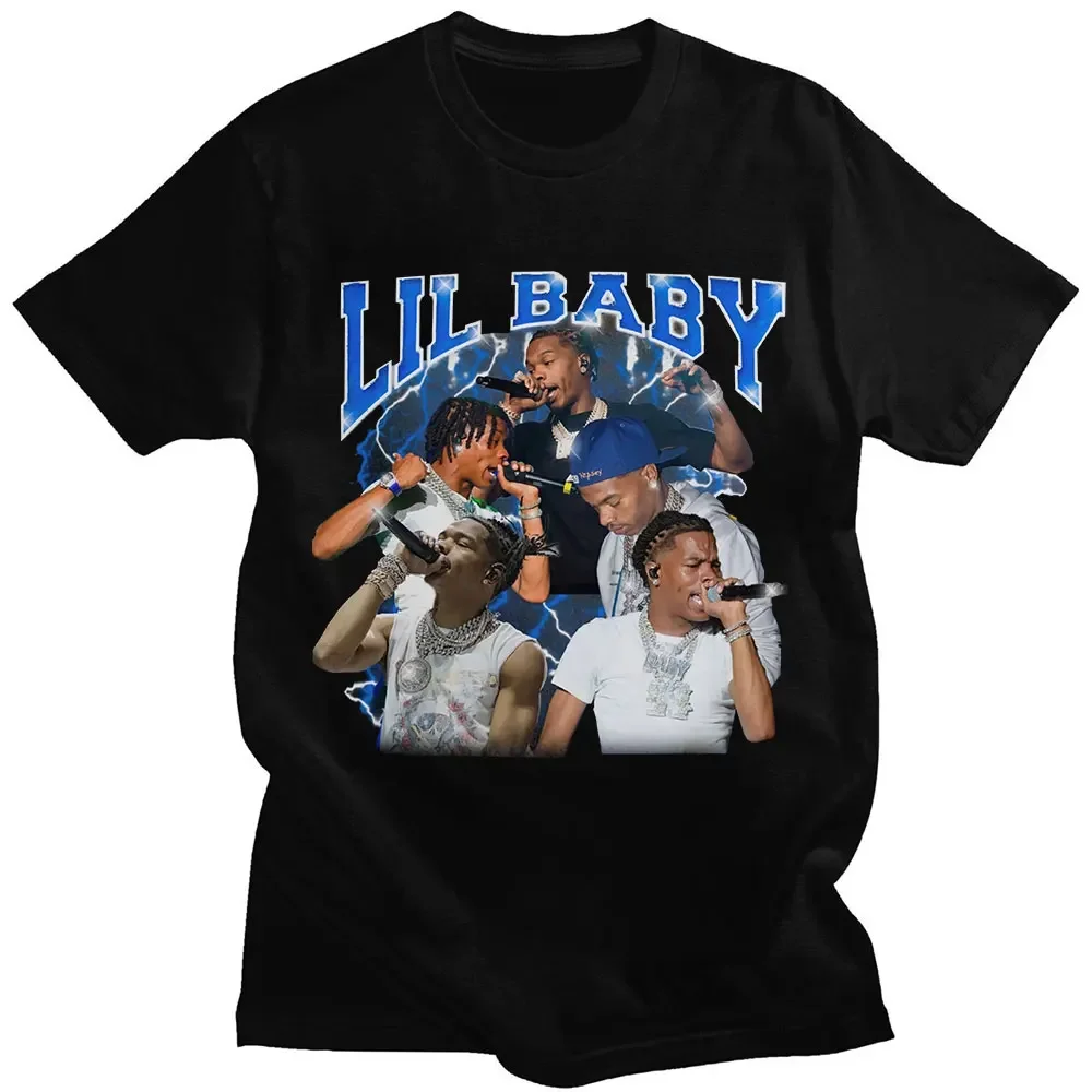 

New Lil Baby Rap Star Tshirts Hip Hop Rapper Men T Shirt Vintage 90s Graphic Tees Short Sleeve T-shirts Streetwear Harajuku Tops