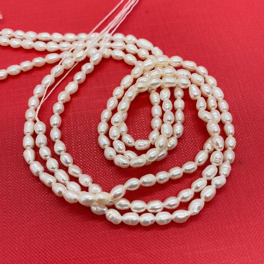 Natural Freshwater Pearls Beads A Grade High-Quality Rice-Shaped Loose Beads Jewelry Making DIY Bracelet Necklace Accessories