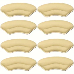 8 - Pack Self - Adhesive Heel Pads for Enhanced Shoe Fit and Comfort (Beige 8pcs (4 pairs))