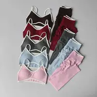 Women's Fitness Suit, Strappy Contrast Color Patchwork Sports Shockproof Slimming Quick-Dry Nude Feel Pants, Yoga Wear - Image 3