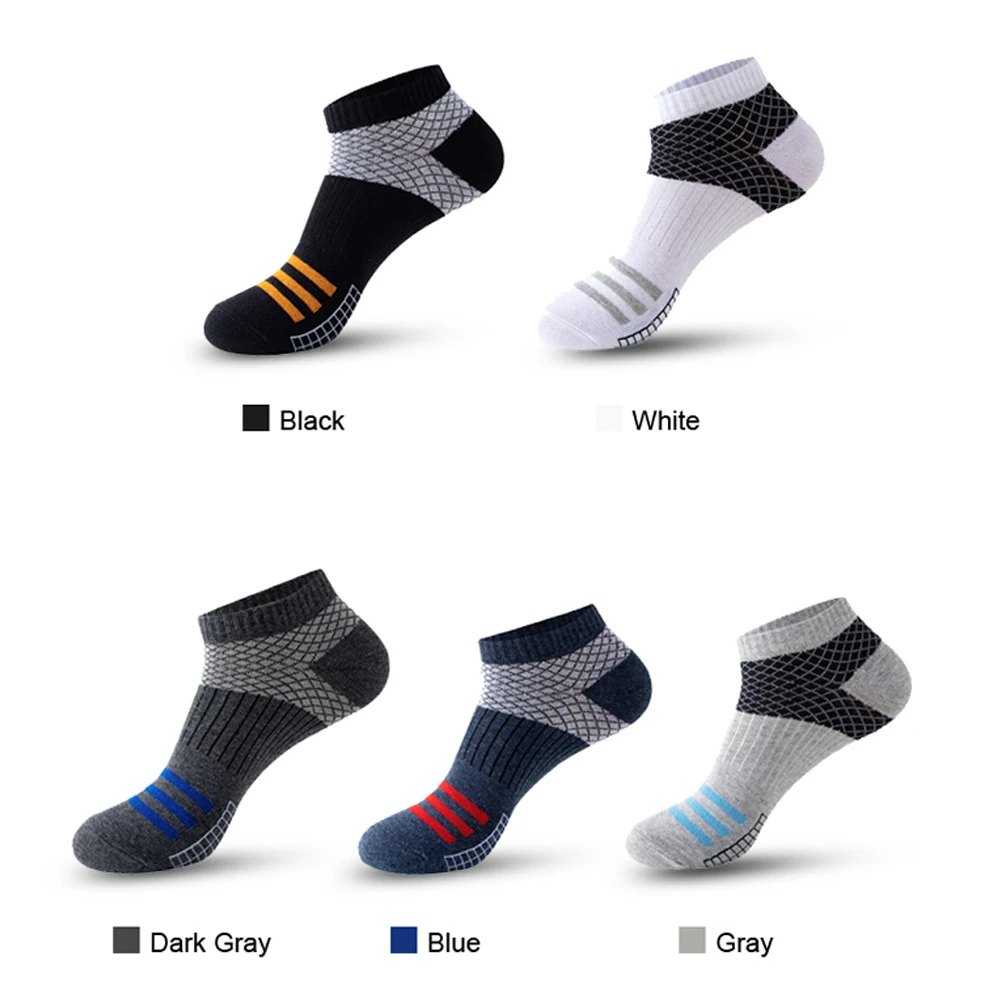 5 Pairs New Summer Cotton Men's Socks Short Thin Casual Mesh Breathable Boat Socks Fashion Comfortable Ankle Sports Sockke Gift