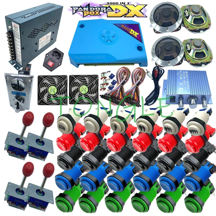 

DIY Arcade Machine Cabinet Original Pandora Box DX 2992 Game Console Set 4 Player with HAPP Push Button American 8 Way Joysticks