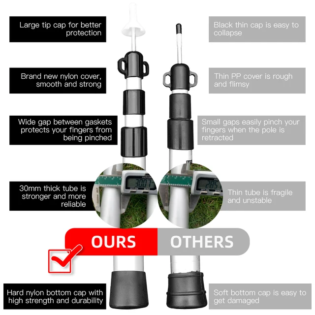 Asta Telescopica Per Tende Da Campeggio SAN LIKE - Acciaio Inox Regolabile - Foto 13