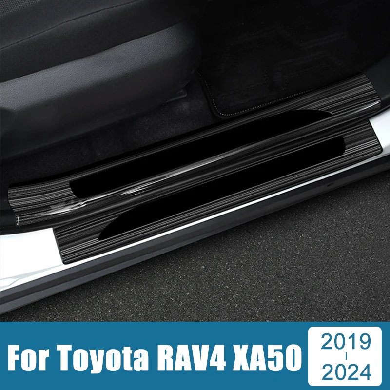 

Car Accessories Stainless Door Sill Scuff Plate For Toyota RAV4 XA50 2019 2020 2021 2022 2023 2024 Welcome Pedal Trims Pads