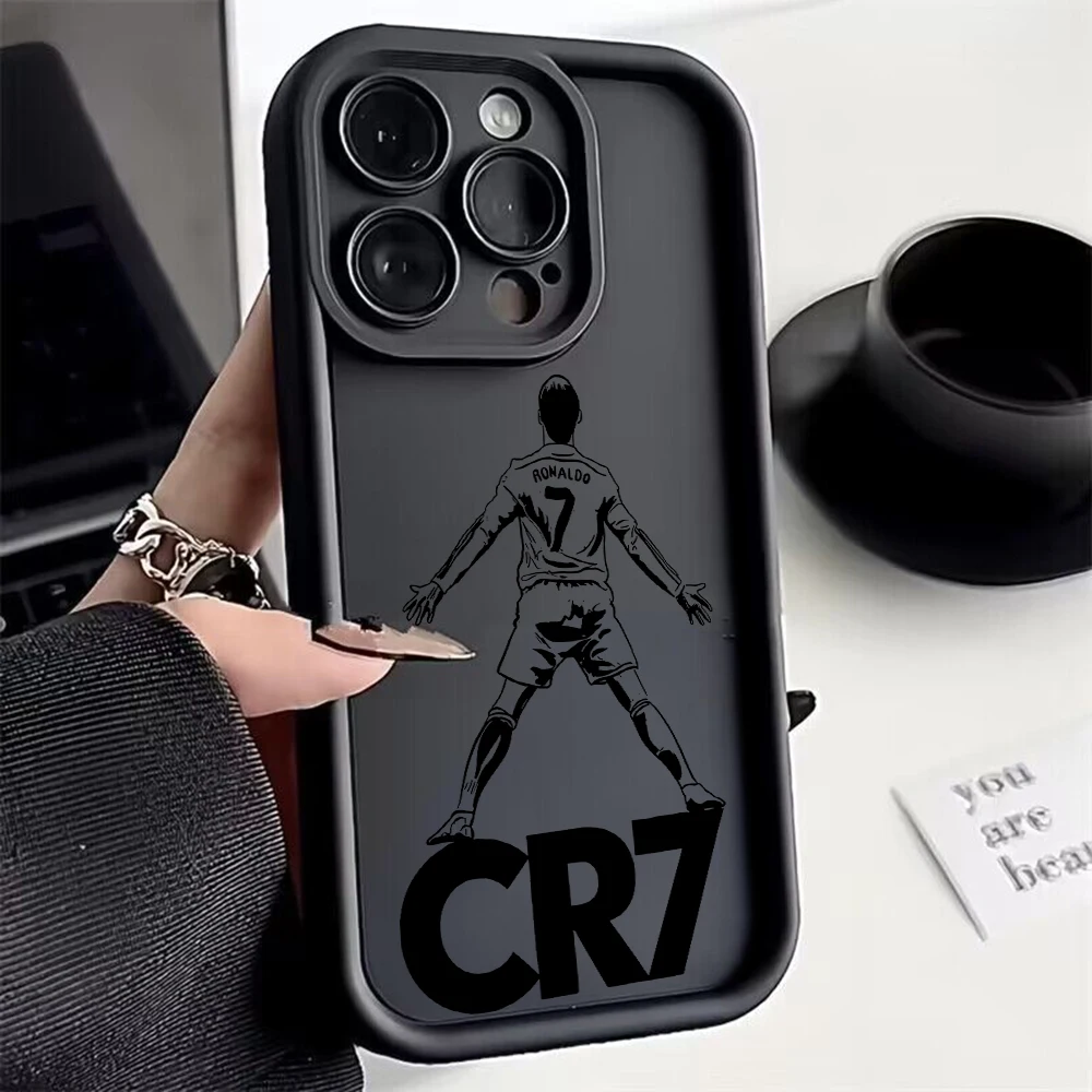 Générique Coque Pour Redmi A2 - Ronaldo Cr7 Foot Maillot King Portugal - Silicone - Noir