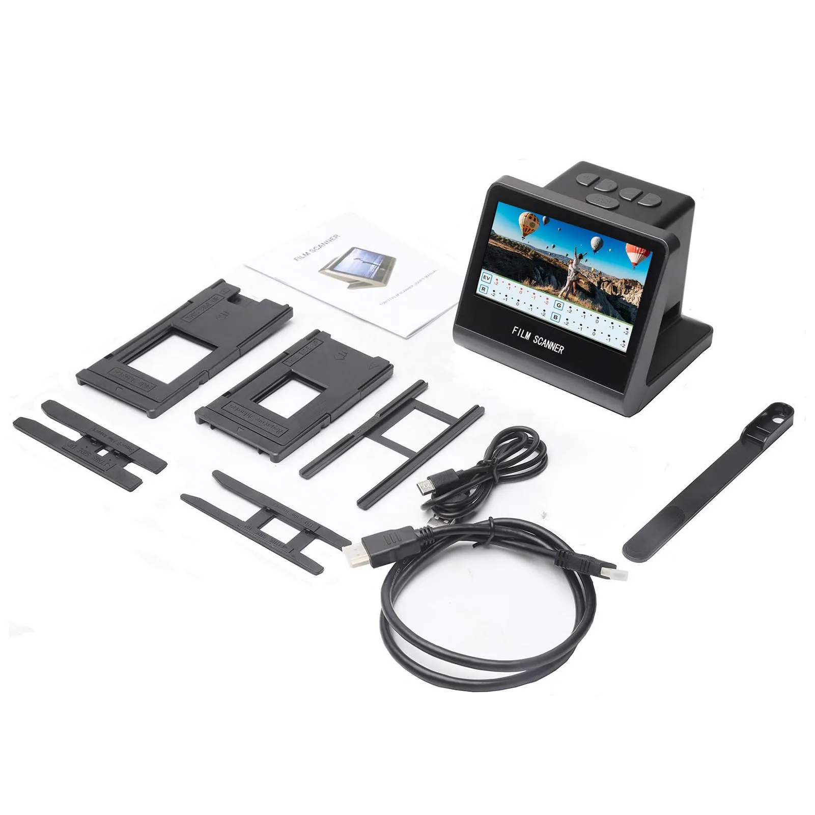 Film Scanner Digital 22MP 5in HD LCD Screen 16GB Memory Convert Black Negative Monochrome Slides Into JPEG Photos USB C Port negative film scanner