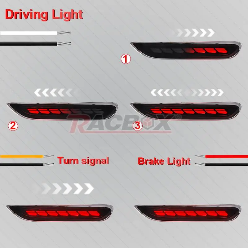 LED Rear Bumper Reflector Light For Nissan X-trail T32 Rogue Leaf