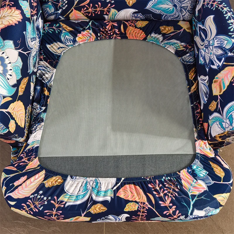 Printed Elastic Wing Chair Cover Stretch Spandex Sofa Slipcovers Sloping  Armchair Case with Seat Cushion Covers Hogar 5
